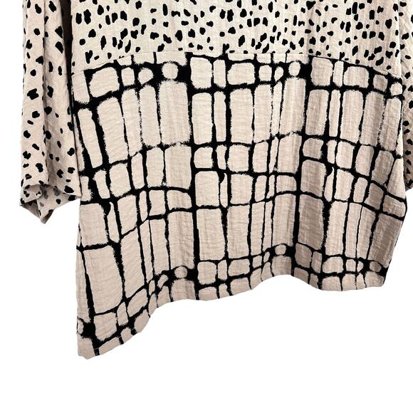 Habitat Oversized S/XS Small Extra Small Beige Wearable Art to Wear Shirt Top - Picture 8 of 9